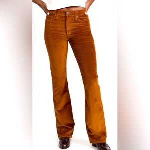 Rag & Bone Peyton Mid Rise Bootcut Corduroy Pants 32 Gold Brown Stretch